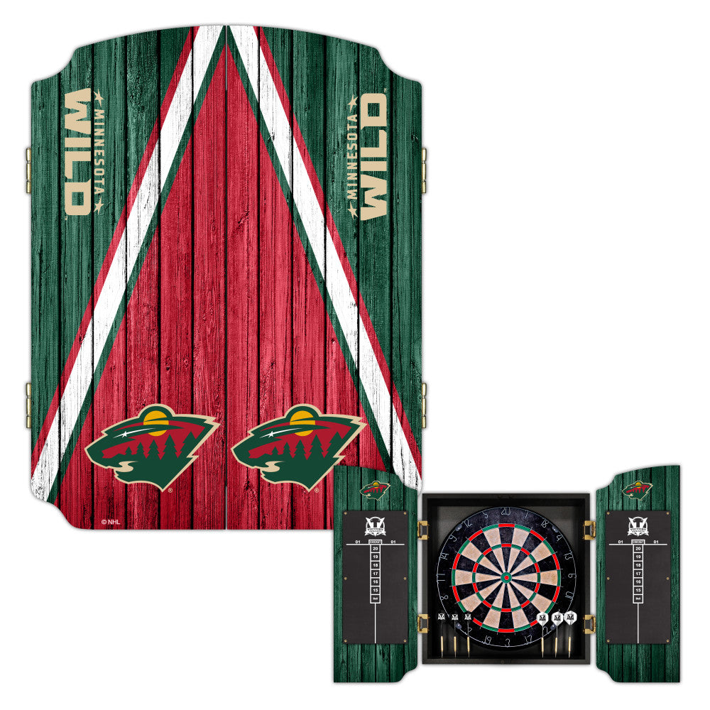 Minnesota Wild | Bristle Dartboard Cabinet Set_Victory Tailgate_1