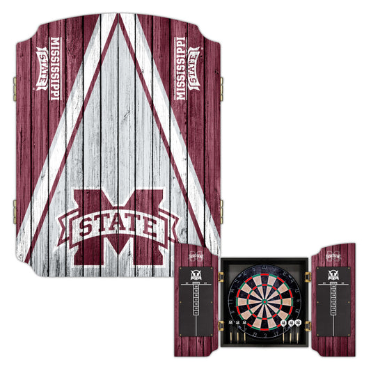 Mississippi State University Bulldogs | Bristle Dartboard Cabinet Set_Victory Tailgate_1