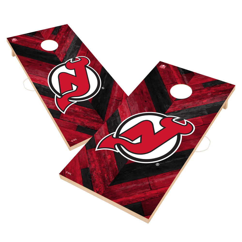 New Jersey Devils | 2x4 Solid Wood Cornhole_Victory Tailgate_1