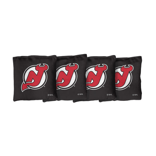 New Jersey Devils | Black Corn Filled Cornhole Bags_Victory Tailgate_1