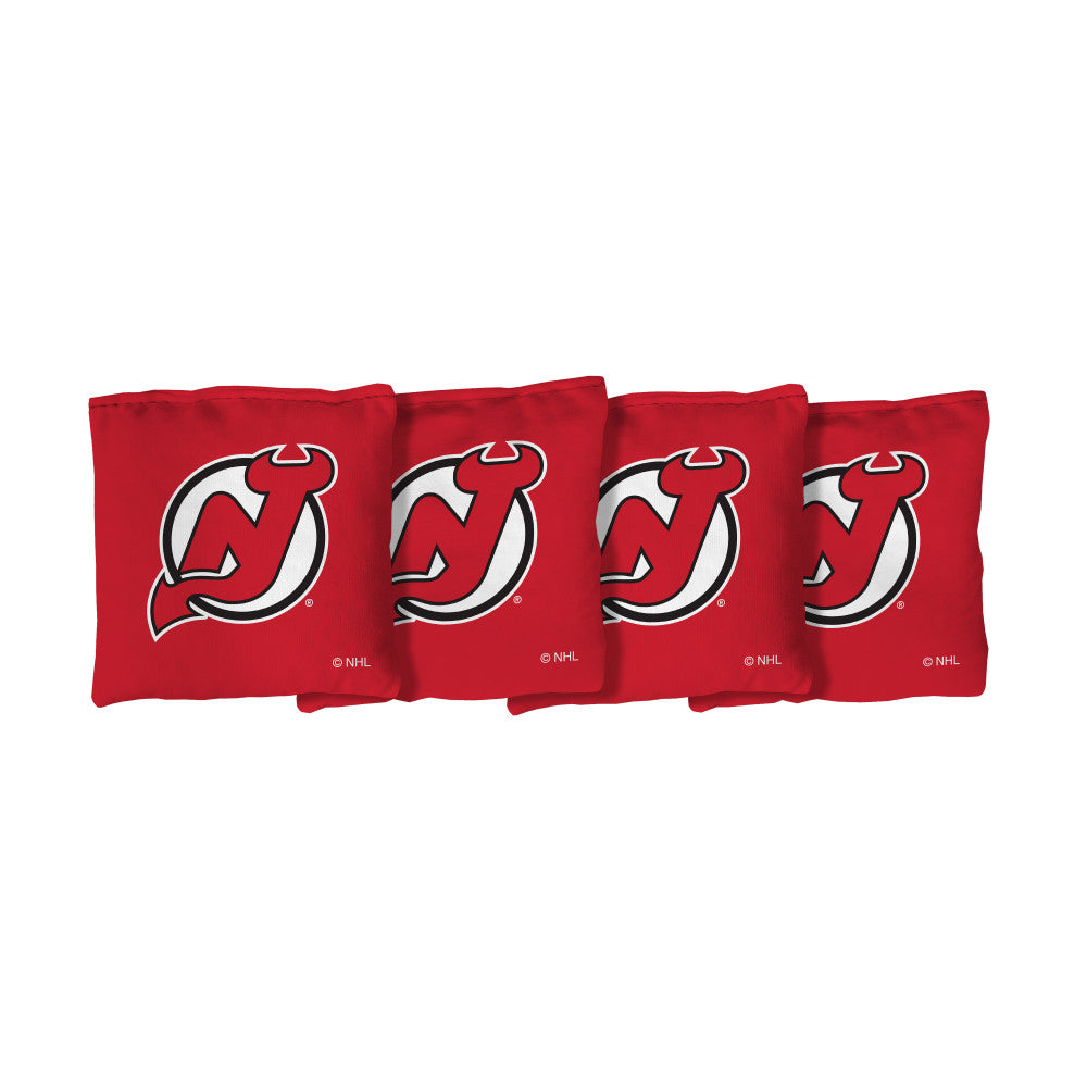 New Jersey Devils | Red Corn Filled Cornhole Bags_Victory Tailgate_1