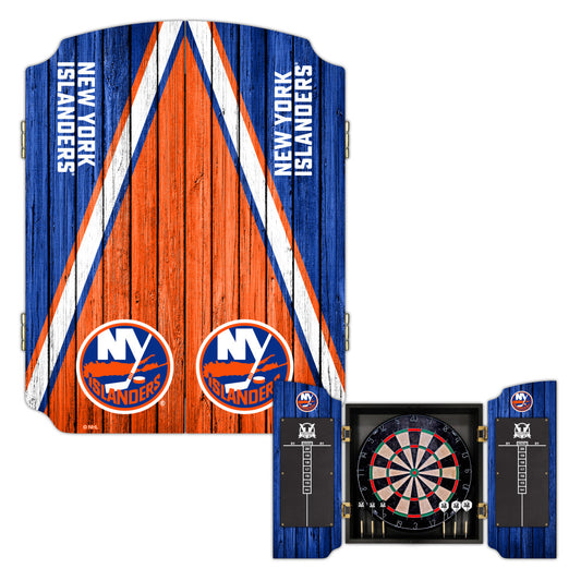 New York Islanders | Bristle Dartboard Cabinet Set_Victory Tailgate_1
