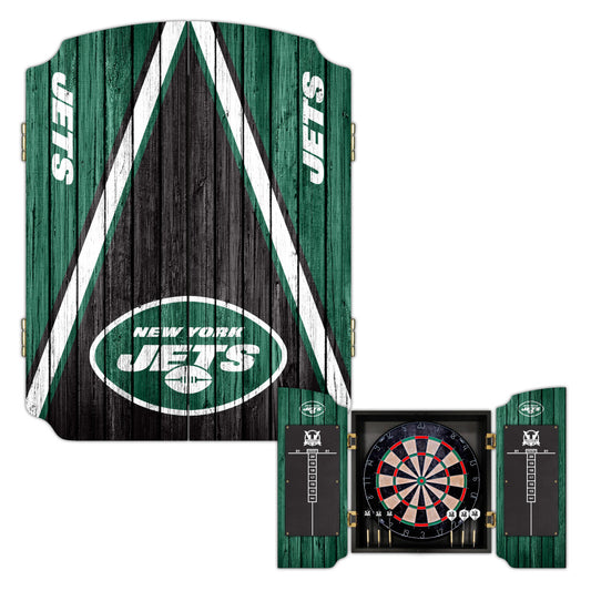 New York Jets | Bristle Dartboard Cabinet Set_Victory Tailgate_1