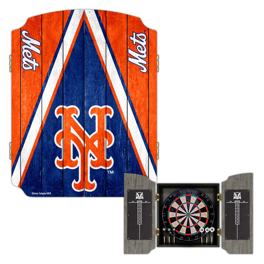 New York Mets | Bristle Dartboard Cabinet Set_Victory Tailgate_1