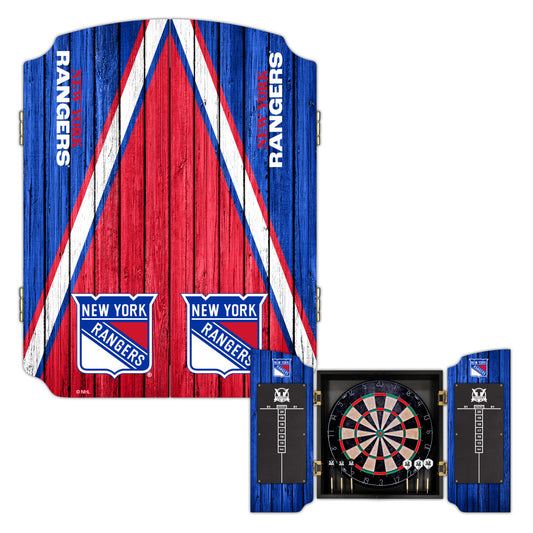 New York Rangers | Bristle Dartboard Cabinet Set_Victory Tailgate_1