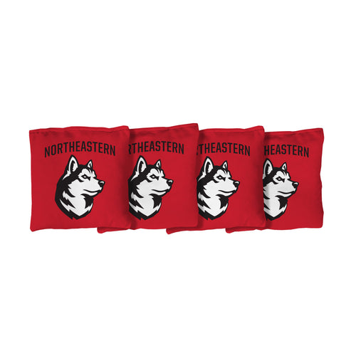 Northeastern University Huskies | Red Corn Filled Cornhole Bags_Victory Tailgate_1
