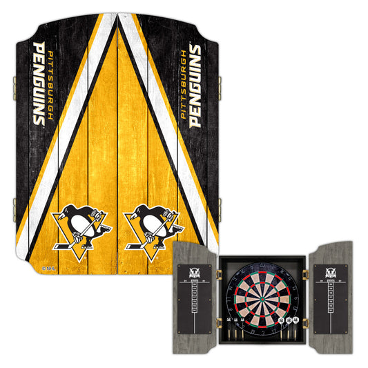 Pittsburgh Penguins | Bristle Dartboard Cabinet Set_Victory Tailgate_1