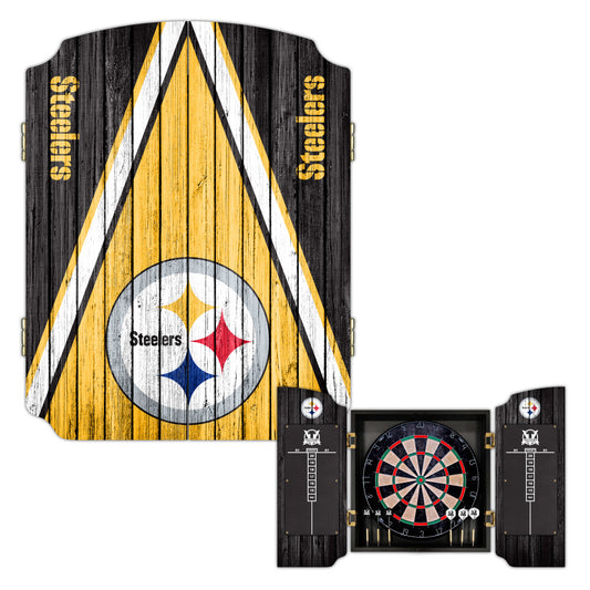Pittsburgh Steelers | Bristle Dartboard Cabinet Set_Victory Tailgate_1