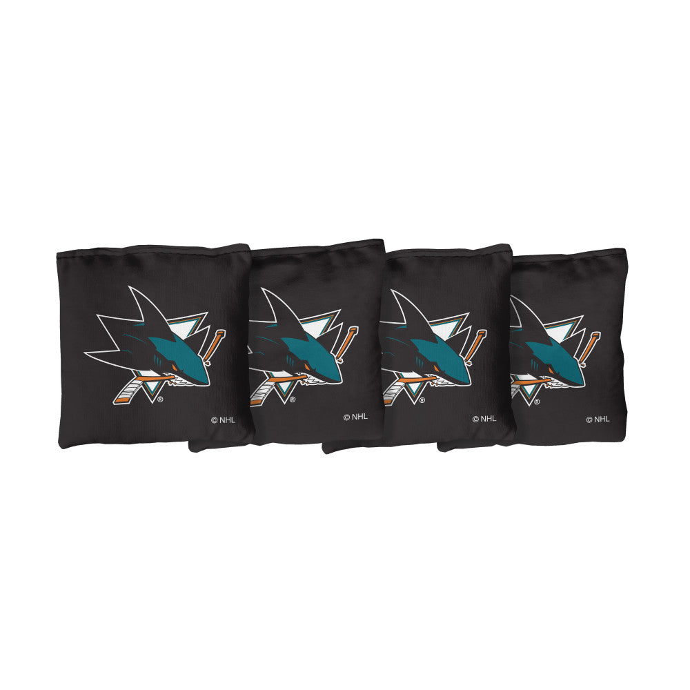 San Jose Sharks | Black Corn Filled Cornhole Bags_Victory Tailgate_1