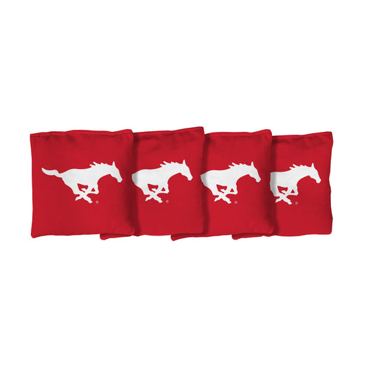 Southern Methodist University Mustangs | Red Corn Filled Cornhole Bags_Victory Tailgate_1