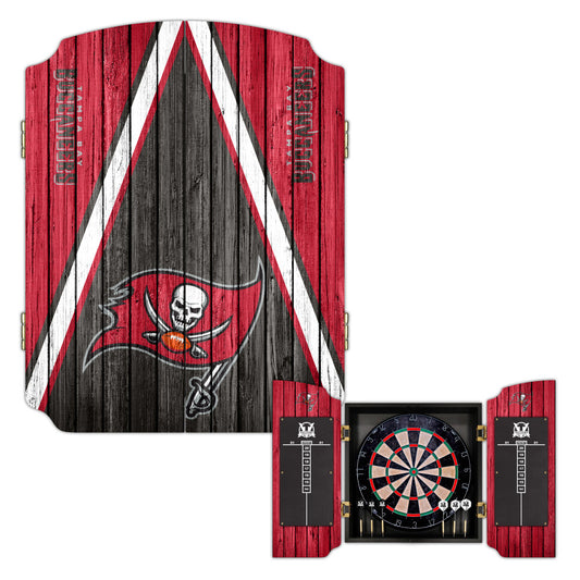 Tampa Bay Buccaneers | Bristle Dartboard Cabinet Set_Victory Tailgate_1