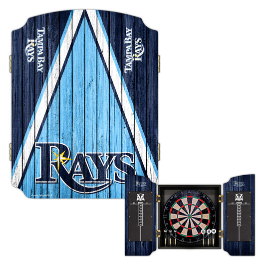 Tampa Bay Rays | Bristle Dartboard Cabinet Set_Victory Tailgate_1