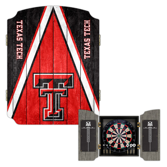 Texas Tech University Red Raiders | Bristle Dartboard Cabinet Set_Victory Tailgate_1
