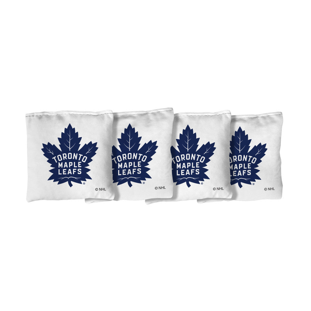 Toronto Maple Leafs | White Corn Filled Cornhole Bags_Victory Tailgate_1