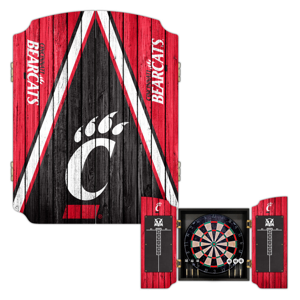 University of Cincinnati Bearcats | Bristle Dartboard Cabinet Set_Victory Tailgate_1
