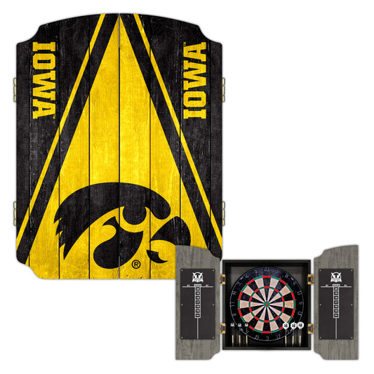 University of Iowa Hawkeyes | Bristle Dartboard Cabinet Set_Victory Tailgate_1