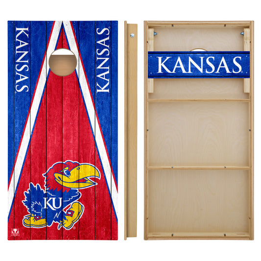 OFFICIALLY LICENSED - Bring your game day experience one step closer to your favorite team with this University of Kansas Jayhawks 2x4 Tournament Cornhole from Victory Tailgate_2