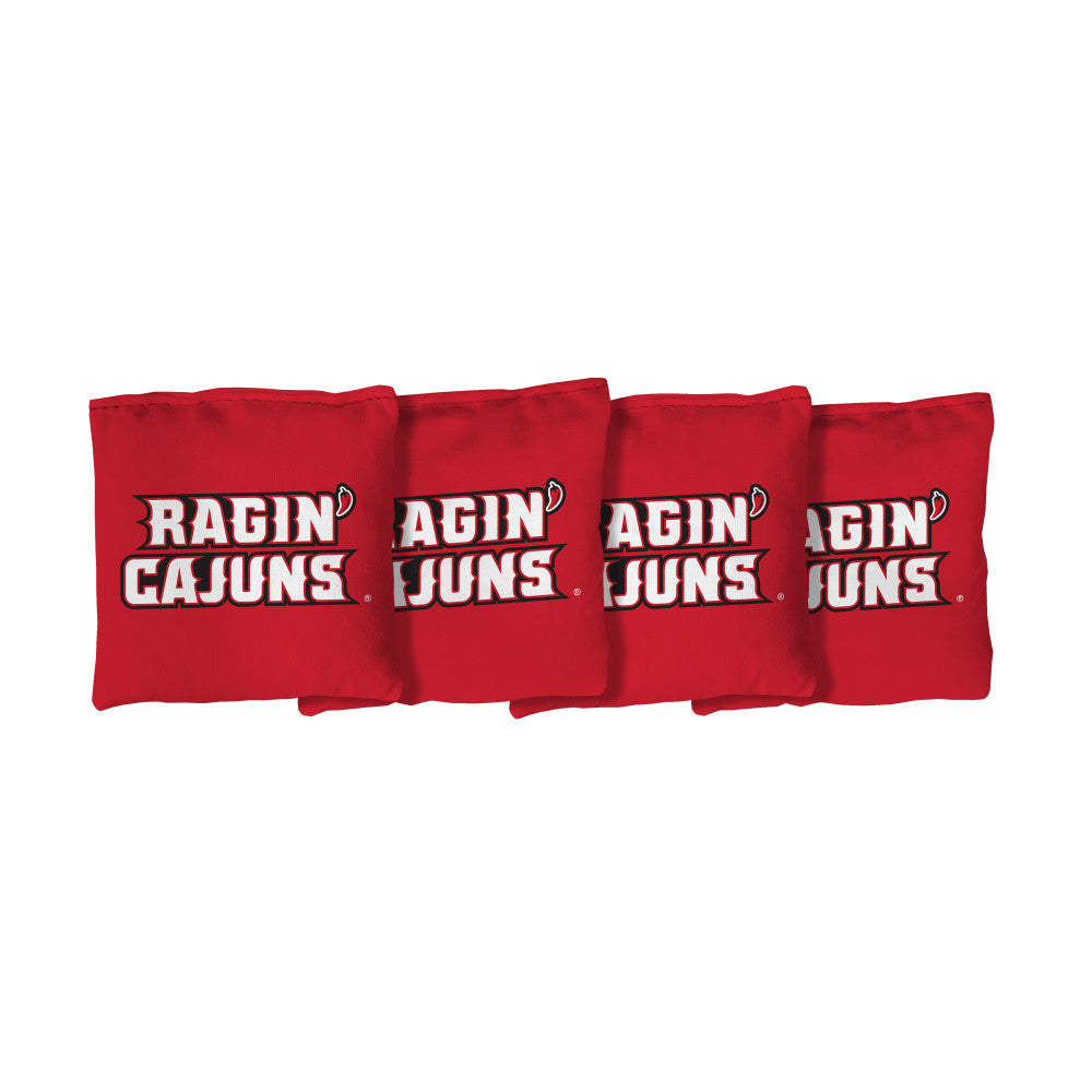 University of Louisiana at Lafayette Ragin' Cajuns | Red Corn Filled Cornhole Bags_Victory Tailgate_1