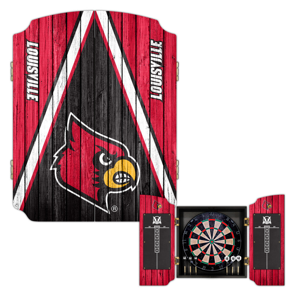 University of Louisville Cardinals | Bristle Dartboard Cabinet Set_Victory Tailgate_1