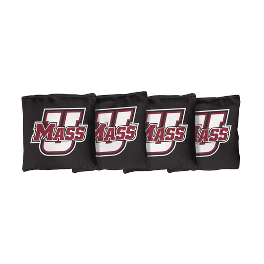 University of Massachusetts Minutemen | Black Corn Filled Cornhole Bags_Victory Tailgate_1