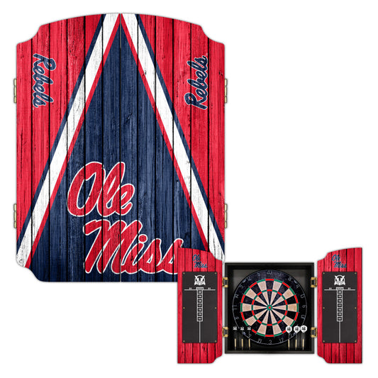 University of Mississippi Rebels | Bristle Dartboard Cabinet Set_Victory Tailgate_1