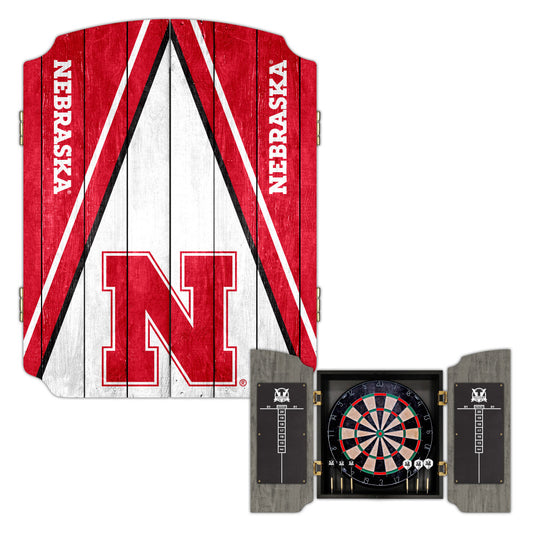 University of Nebraska Cornhuskers | Bristle Dartboard Cabinet Set_Victory Tailgate_1