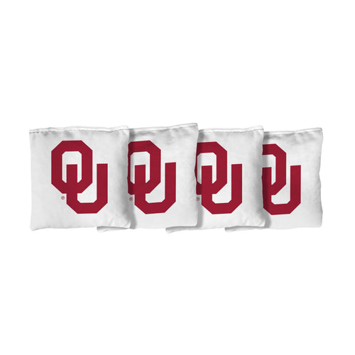 University of Oklahoma Sooners | White Corn Filled Cornhole Bags_Victory Tailgate_1