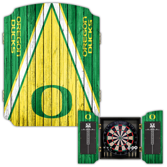University of Oregon Ducks | Bristle Dartboard Cabinet Set_Victory Tailgate_1