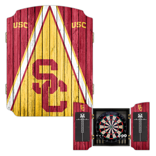 University of Southern California Trojans | Bristle Dartboard Cabinet Set_Victory Tailgate_1