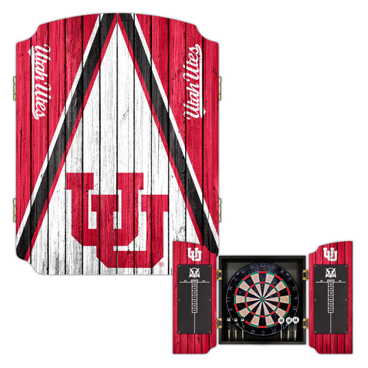 University of Utah Utes | Bristle Dartboard Cabinet Set_Victory Tailgate_1