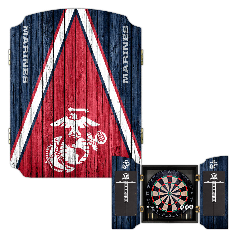 US Marine Corps | Bristle Dartboard Cabinet Set_Victory Tailgate_1