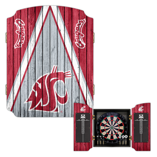 Washington State University Cougars | Bristle Dartboard Cabinet Set_Victory Tailgate_1