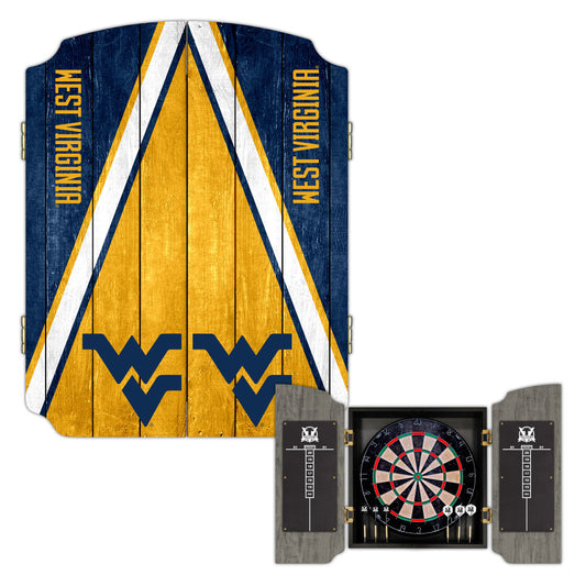 West Virginia University Mountaineers | Bristle Dartboard Cabinet Set_Victory Tailgate_1