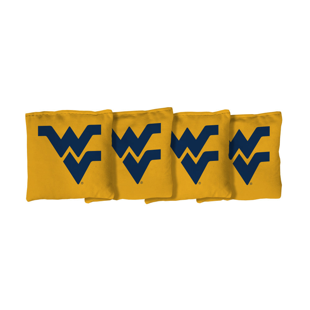 West Virginia University Mountaineers | Yellow Corn Filled Cornhole Bags_Victory Tailgate_1
