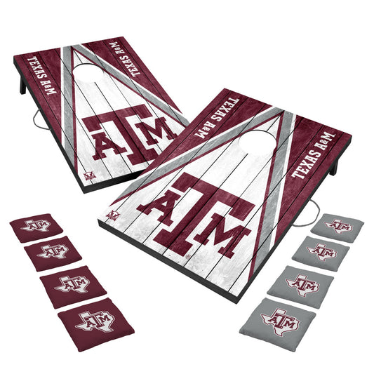 LIGHTWEIGHT BAGS - Includes eight 5.5" x 5.5” 12.5oz bags printed with matching team logo and filled with weather-resistant pellet filler, making them a breeze to clean._3