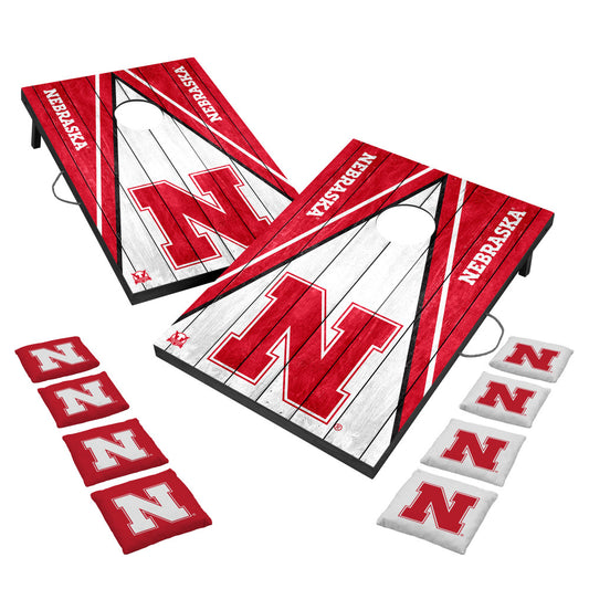 LIGHTWEIGHT BAGS - Includes eight 5.5" x 5.5” 12.5oz bags printed with matching team logo and filled with weather-resistant pellet filler, making them a breeze to clean._3